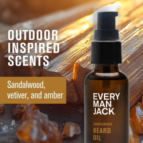 Every Man Jack® Sandalwood Hydrating Naturally Derived Beard Oil Perspective: right