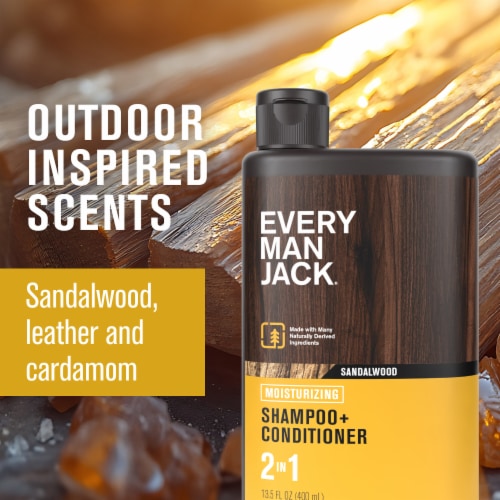 Every Man Jack® Sandalwood Men's 2-in-1 Shampoo + Conditioner Perspective: right