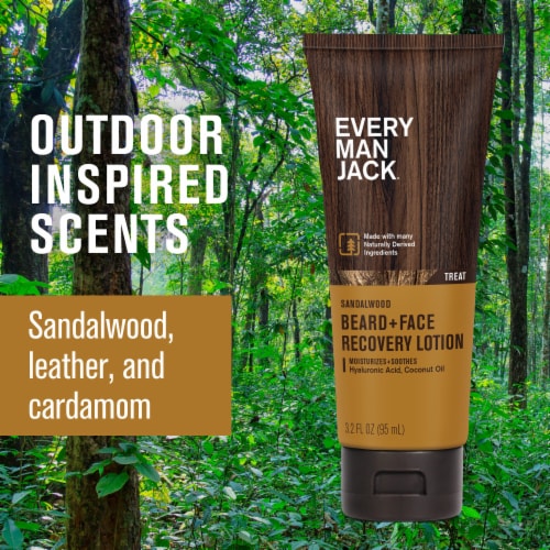 Every Man Jack Mens Beard Lotion, Sandalwood Perspective: right