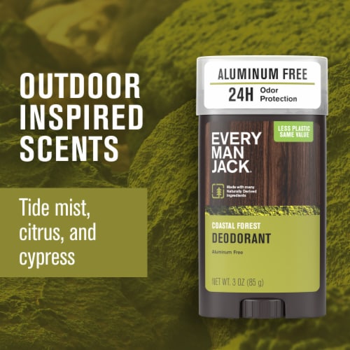 Every Man Jack Mens Aluminum Free Deodorant Stick, Coastal Forest Perspective: right