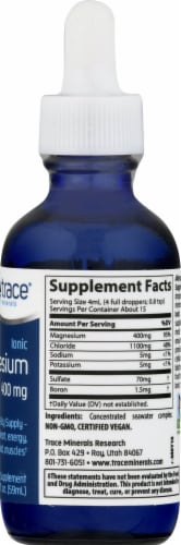 Trace Minerals Ionic Magnesium Dietary Supplement 400mg Perspective: right