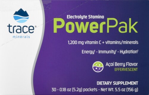 Trace Minerals Electrolyte Stamina Power Pak Acai Berry Dietary Supplement Packets Perspective: right