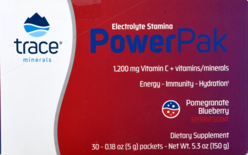 Trace Minerals Research  Electrolyte Stamina Power Pak   Pomegranate Blueberry Perspective: right