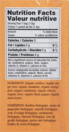 Uncle Lee's Imperial Organic Chai Tea Orange Ginger Rooibus Perspective: right
