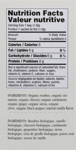 Imperial Organic Caffeine Free Vanilla Rooibus Chai Tea Bags Perspective: right