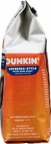 Dunkin'® Espresso-Style Extra Dark Roast Ground Coffee Perspective: right