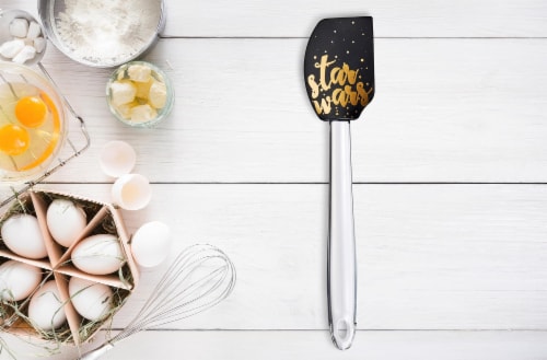 Star Wars 11” Silicone Spatula - Black/Gold Text “Star Wars” Perspective: right