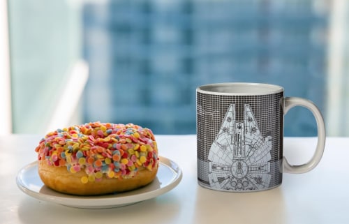 Star Wars Millennium Falcon Grid Schematics - 20oz Ceramic Mug Perspective: right