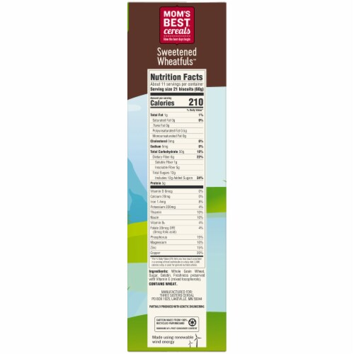 Mom's Best Sweetened Wheatfuls Family Size Cereal Perspective: right