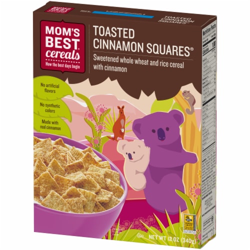 Mom's Best Toasted Cinnamon Squares Cereal Perspective: right