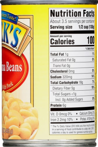 Luck's Giant Lima Beans Seasoned with Pork Perspective: right