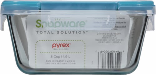 Pyrex® Blue Snapware® Glass Food Storage Container Perspective: right