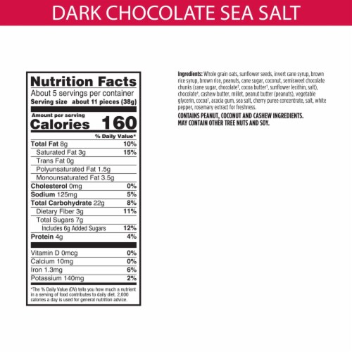 Bear Naked Dark Chocolate and Sea Salt Granola Bites Perspective: right