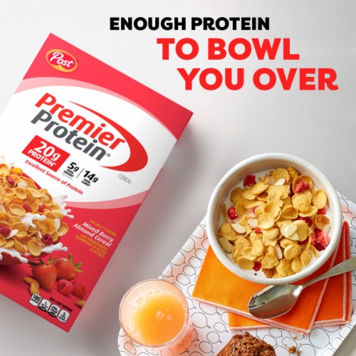 Post® Premier Protein Mixed Berry Almond Protein Cereal Perspective: right