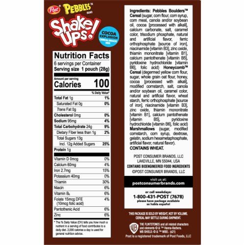 Post® Pebbles Shakeups Cocoa Explosion Bag Cereal Perspective: right