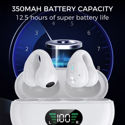 Wireless Open Ear Clip On Earbuds Bluetooth 5.3 Up to 18 Hours