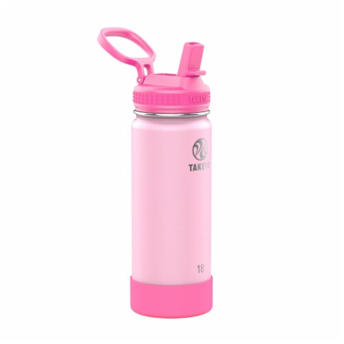 Takeya® Actives Glow in the Dark Straw Water Bottle - Glow Pink Perspective: right