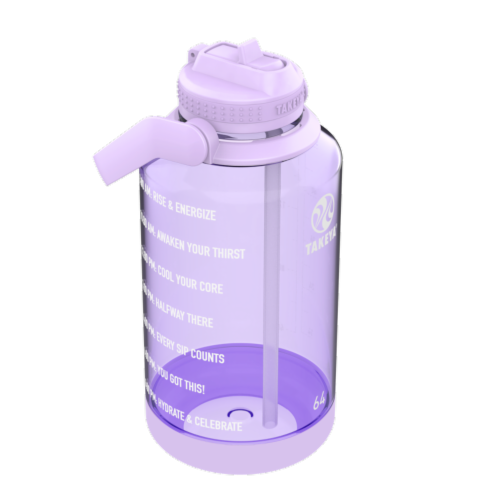 Takeya 64oz Tritan Motivational Water Bottle with Straw Lid - Purple