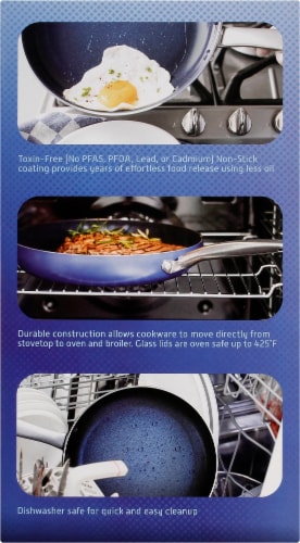 T-Fal® Cook & Strain Non-Stick Pots & Pans Set - Blue, 14 pc - Kroger