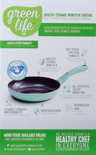 GreenLife Diamond Ceramic Non-Stick Cookware Set - Black / Turquoise Perspective: right