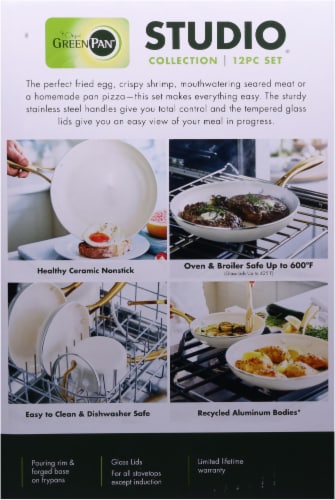 GreenPan Studio Ceramic Non-Stick Cookware Set - Linen Perspective: right