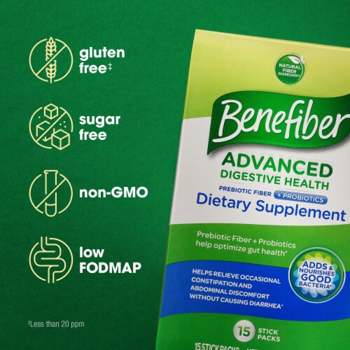 Benefiber Prebiotic Fiber Probiotics Occasional Constipation Relief Supplement Powder Perspective: right