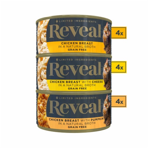 Reveal Grain Free Chicken Selection in Broth Wet Cat Food Perspective: right