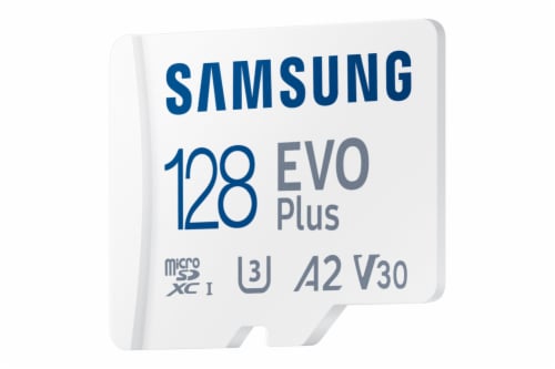 Samsung EVO Plus + Adapter MB-MC128KA microSDXC Memory Card Perspective: right