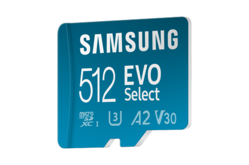 Samsung EVO Select + Adapter MB-ME512SA microSDXC Memory Card Perspective: right