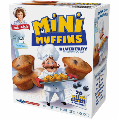 Blueberry Mini Muffins, 6 Boxes, 30 Travel Pouches of Bite Size Muffins Perspective: right