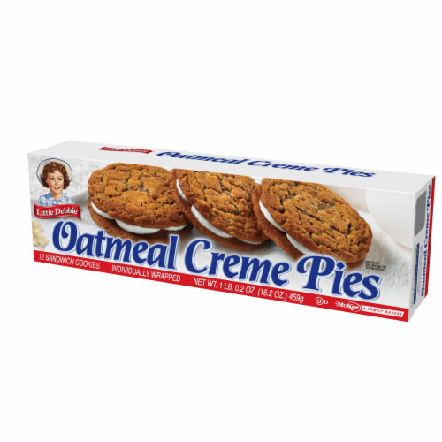 Little Debbie Oatmeal Creme Pies, 4 Boxes, 48 Soft Oatmeal Cookies with Creme Perspective: right