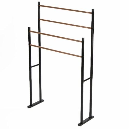 Mind Reader 4-Bar Freestanding Towel Rack - Black Perspective: right