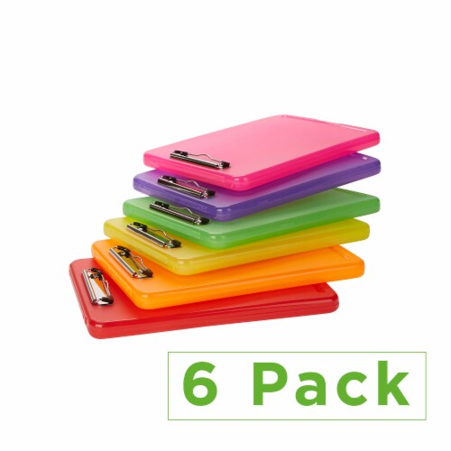 Mind Reader Multi-Pack Plastic Clipboards with Portfolio Storage - Translucent Perspective: right