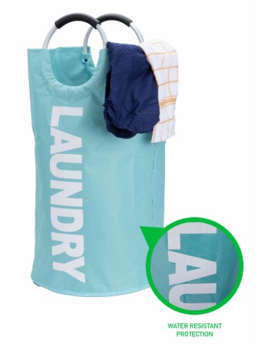Mind Reader 82 Liter Large Laundry Hamper Basket - Blue Perspective: right