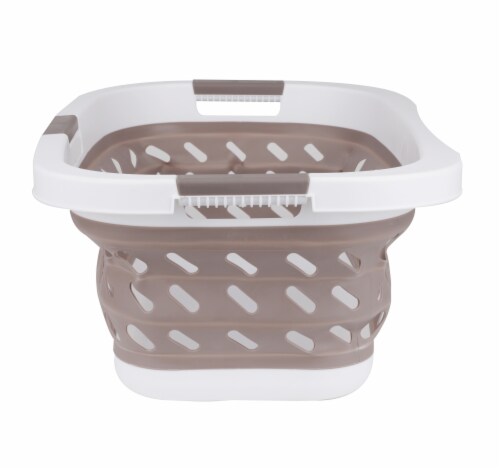 Mind Reader Plastic Collapsible Laundry Basket - Brown Perspective: right