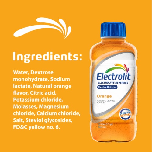 Electrolit Mandarin Orange Electrolyte Beverage Perspective: right
