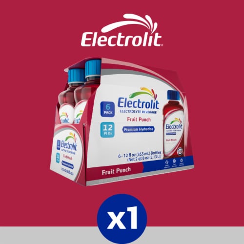 Electrolit Premium Hydration Fruit Punch Sports Drink Multipack Bottles Perspective: right