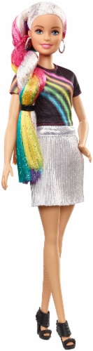 Mattel Barbie® White Rainbow Sparkle Hair Doll Perspective: right
