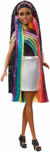 Mattel Barbie® Black Rainbow Sparkle Hair Doll Perspective: right