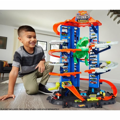 Garage Hot Wheels - Super Dino Robot - 100 places de parking - 90