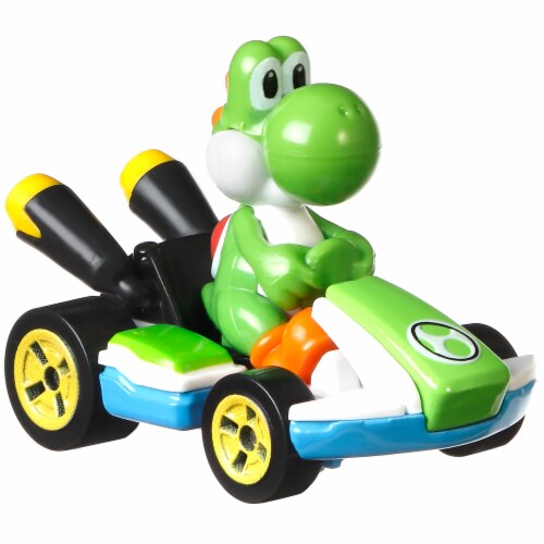 Mattel® Hot Wheels® Mario Kart™ Yoshi Standard Kart Toy Vehicle Perspective: right