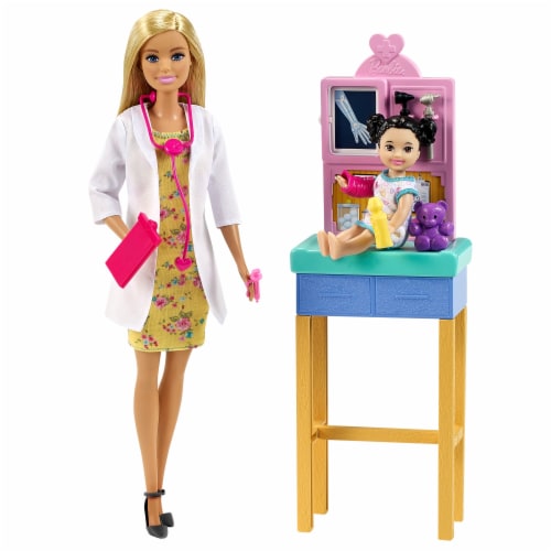 Barbie Pediatrician Playset, Blonde Doll, Exam Table, X-ray & Accessories Perspective: right
