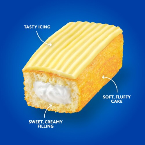 Hostess Zingers Snack Cakes, Artificially Flavored Iced Vanilla Cake Perspective: right