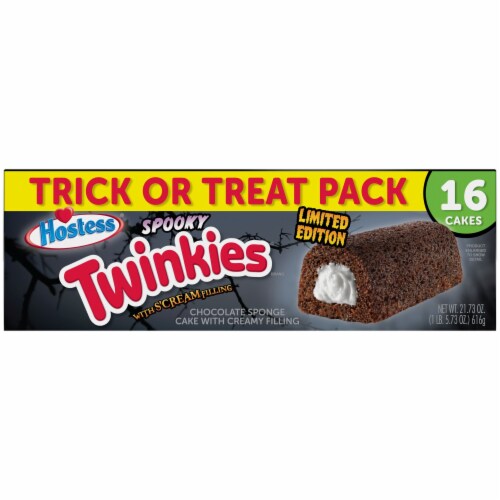HOSTESS Spooky TWINKIES, Halloween Snack Cakes, Trick or Treat Pack – 16 ct, 21.73 oz Perspective: right