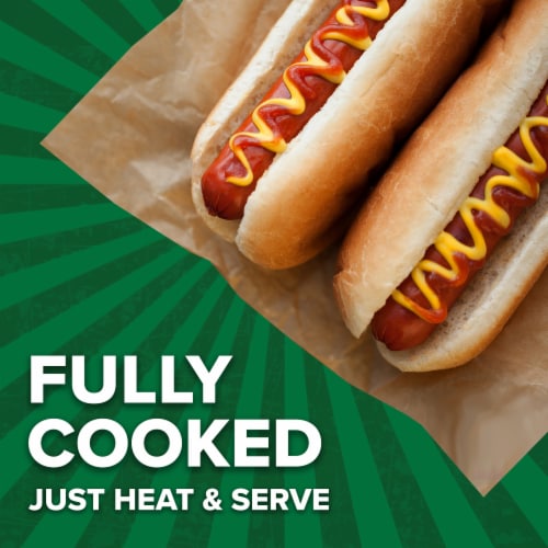 Nathan's Famous Skinless Beef Hot Dog Franks Perspective: right