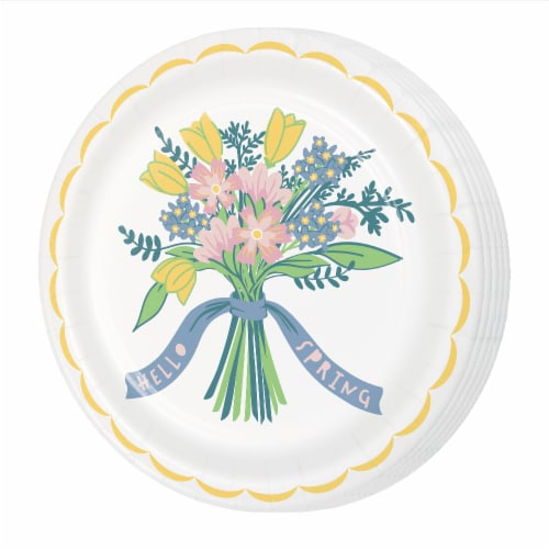 Holiday Home® Easter Round Bouquet Paper Plates Perspective: right