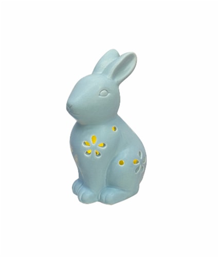 Holiday Home Light Up Blue Easter Bunny Decor Perspective: right