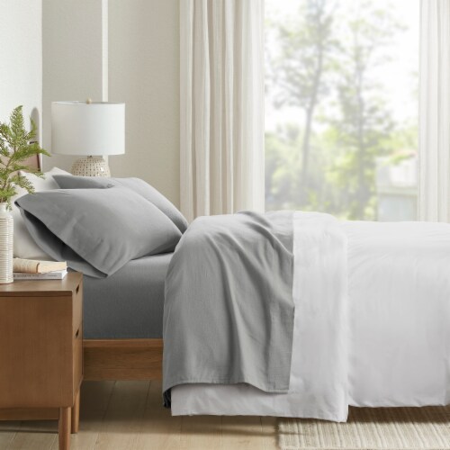 HD Designs Flannel Sheet Set - Solid Gray Perspective: right