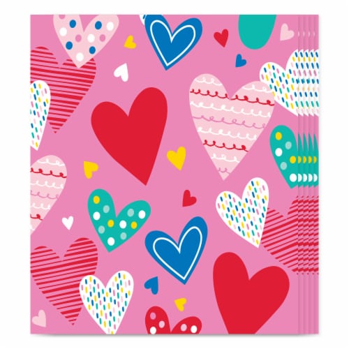 Holiday Home Valentine's Heart Doodles Paper Napkins Perspective: right