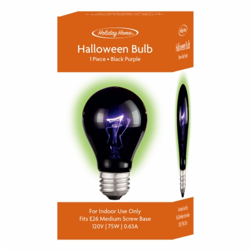 Holiday Home® 75W Black Purple Halloween Light Bulb Perspective: right